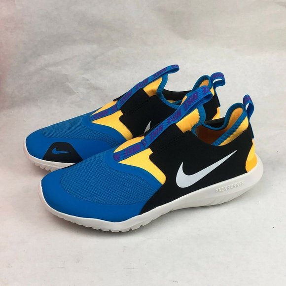 Nike Flex Runner Sneakers AT4662-401 Blue/Yellow - Picture 3 of 11